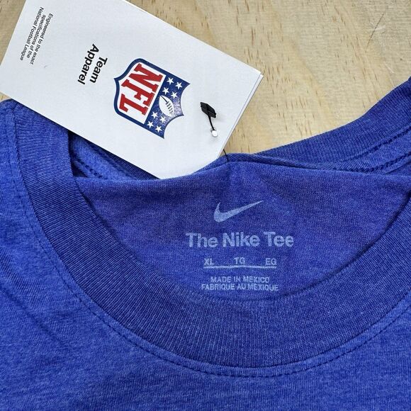 NEW Buffalo Bills Nike Overlap Lockup Mens Short Sleeve Shirt Blue sx XL - Picture 6 of 11